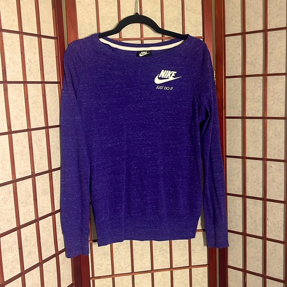 Nike Lightweight Long Sleeve Sweatshirt Heathered Purple - Picture 1 of 5